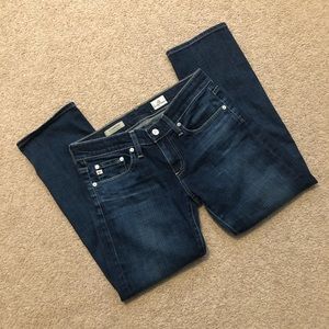 AG The Tomboy Crop Mid Rise Relaxed Straight Jeans